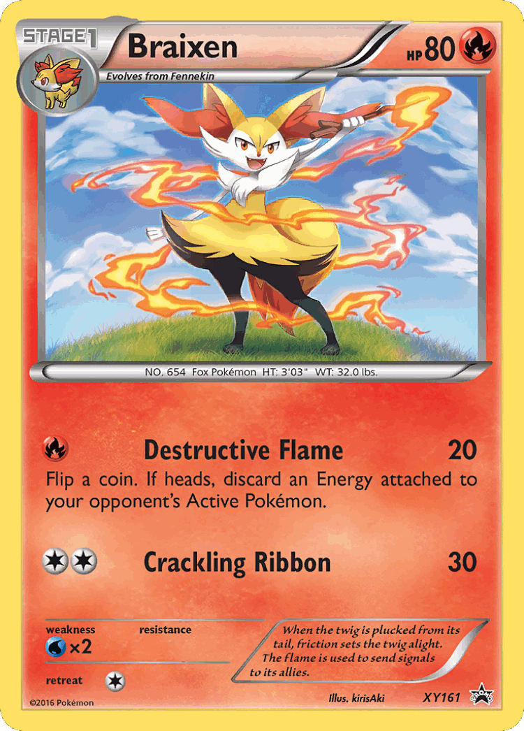 Braixen #161 from XY Black Star Promos - Promo - Illustrated by kirisAki