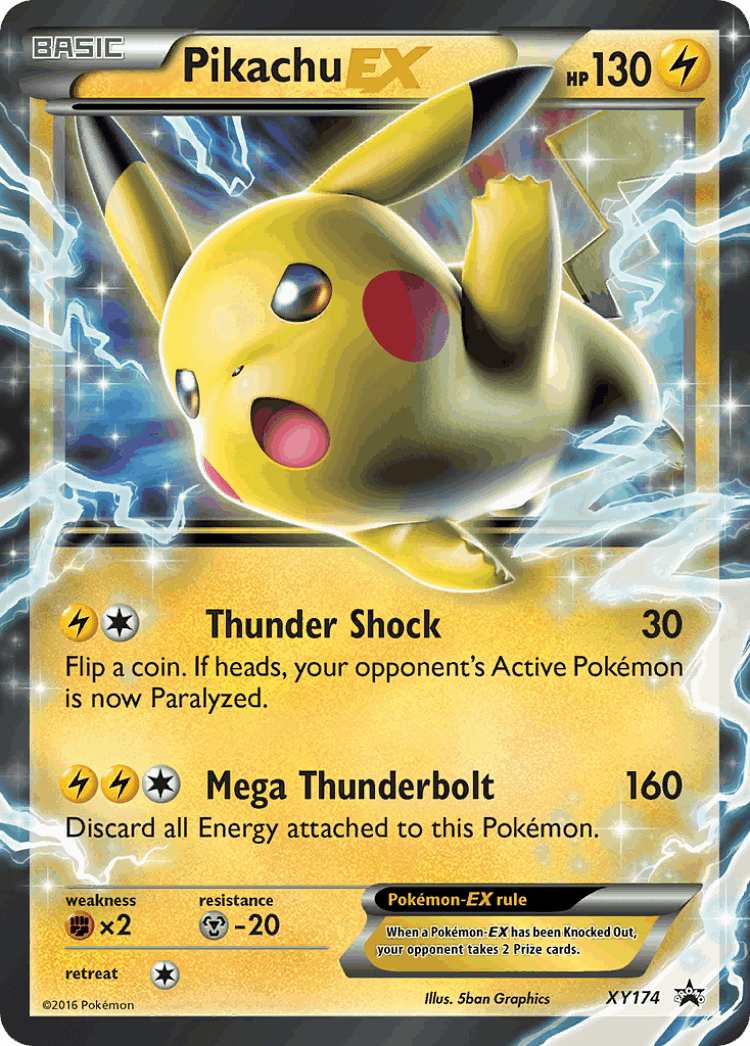 Pikachu-EX #174 from XY Black Star Promos - Promo - Illustrated by 5ban Graphics