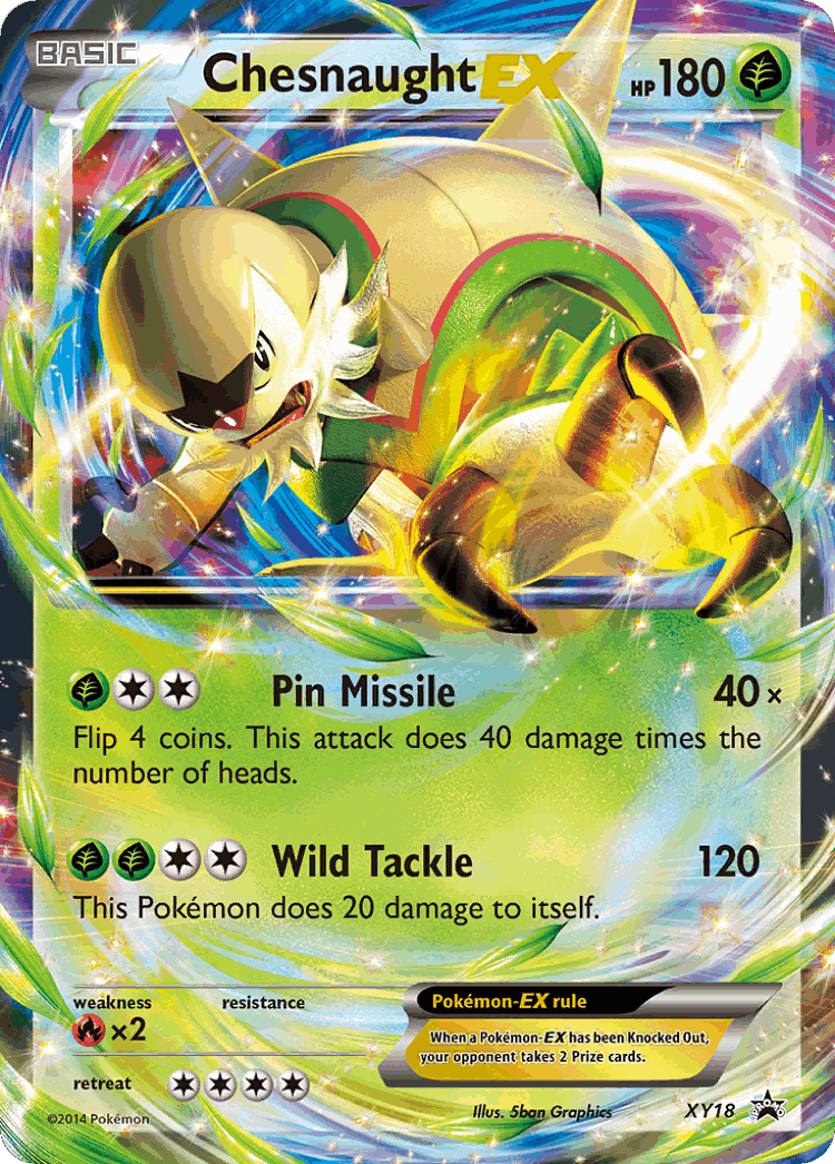 Chesnaught-EX #18 from XY Black Star Promos - Promo - Illustrated by 5ban Graphics