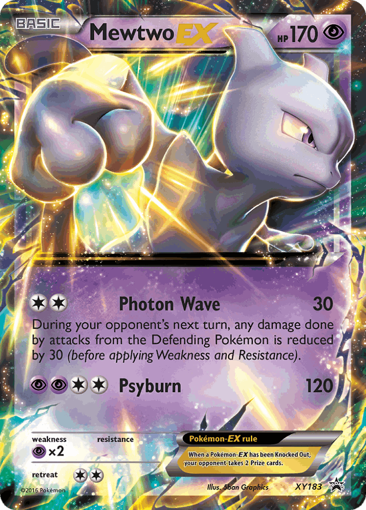 Mewtwo-EX #183 from XY Black Star Promos - Promo - Illustrated by 5ban Graphics