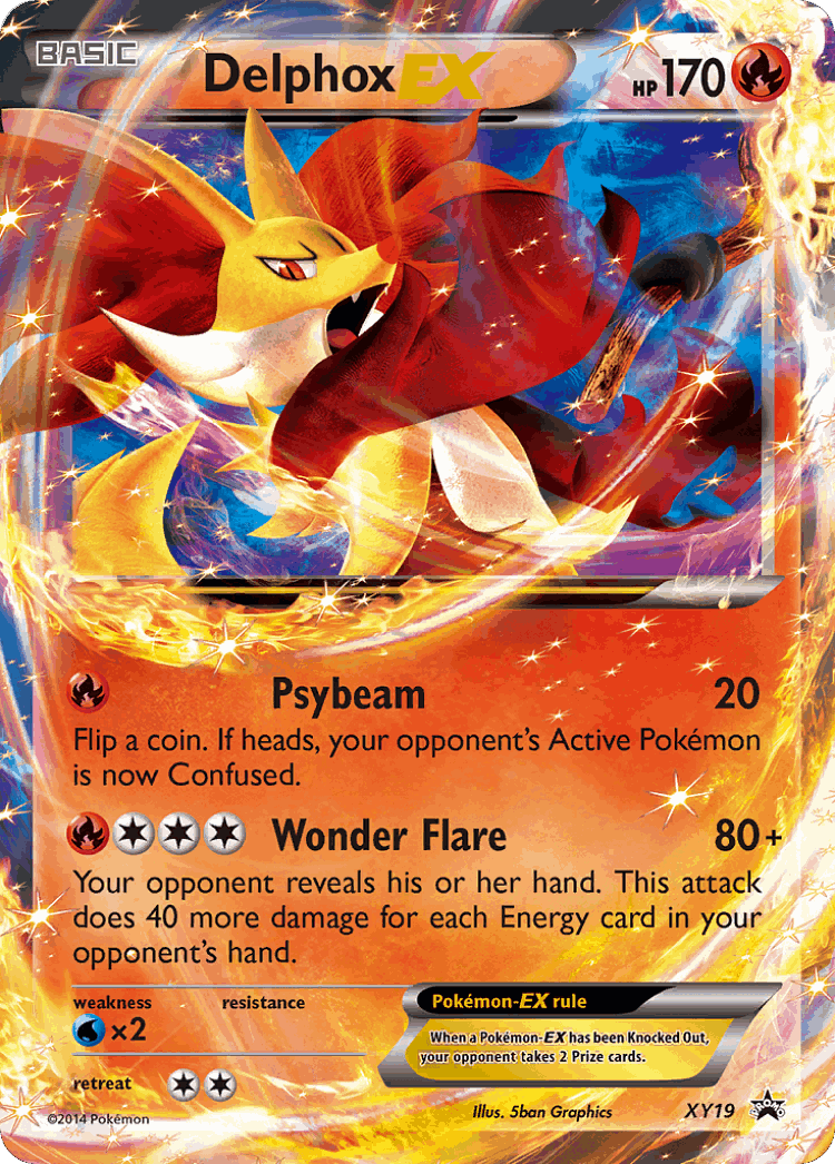 Delphox-EX #19 from XY Black Star Promos - Promo - Illustrated by 5ban Graphics