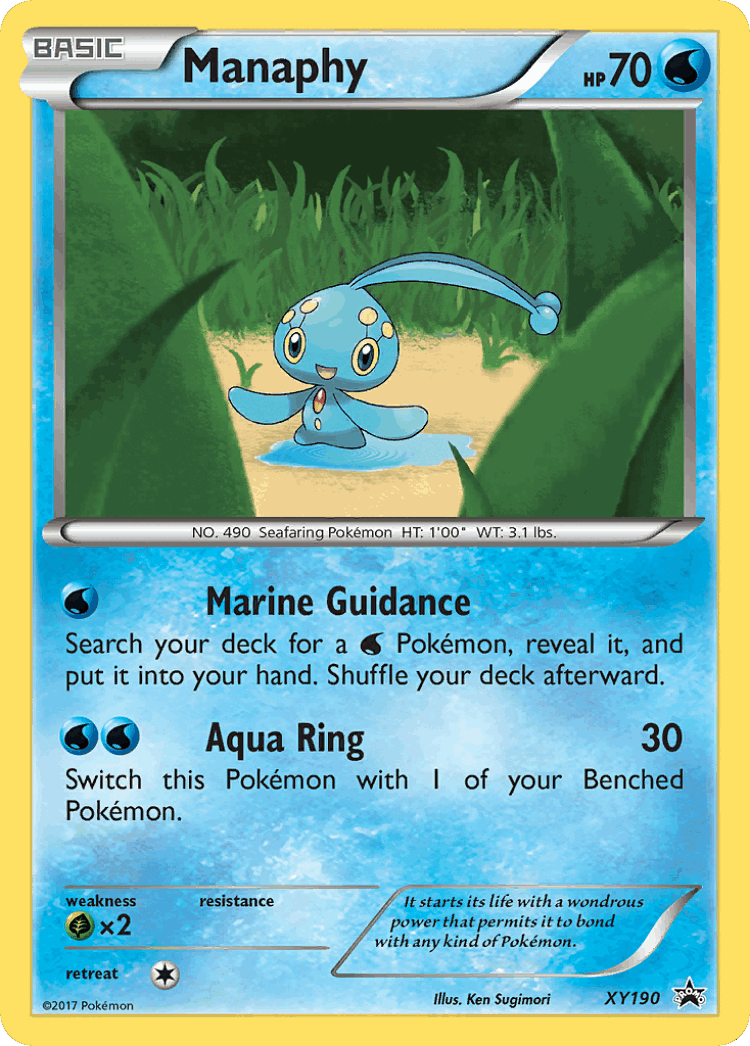 Manaphy #190 from XY Black Star Promos - Promo - Illustrated by Ken Sugimori
