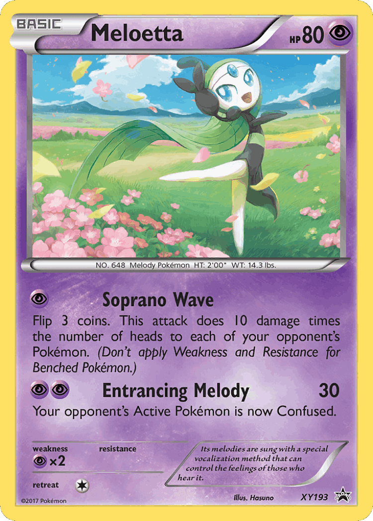 Meloetta #193 from XY Black Star Promos - Promo - Illustrated by Hasuno