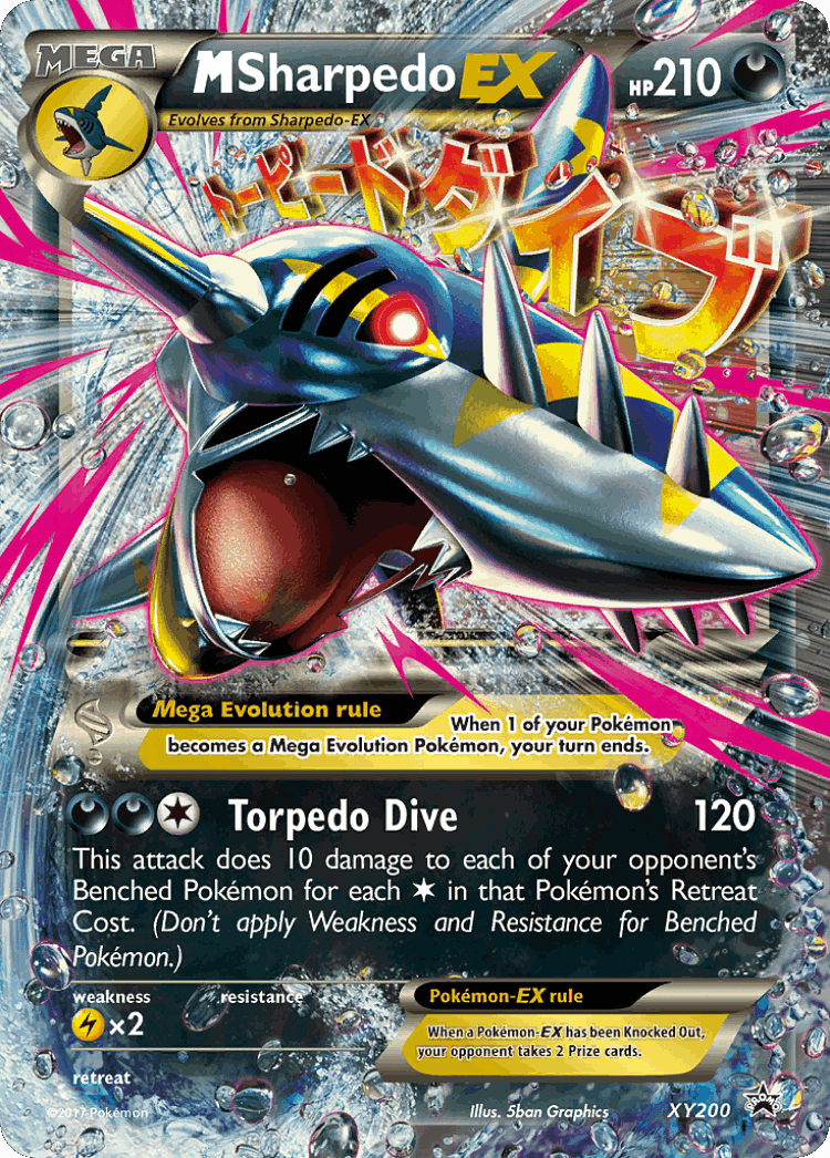M Sharpedo-EX #200 from XY Black Star Promos - Promo - Illustrated by 5ban Graphics