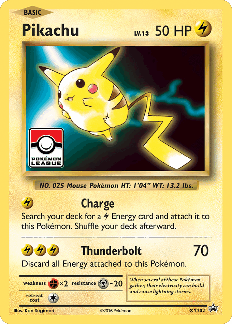 Pikachu #202 from XY Black Star Promos - Promo - Illustrated by Ken Sugimori