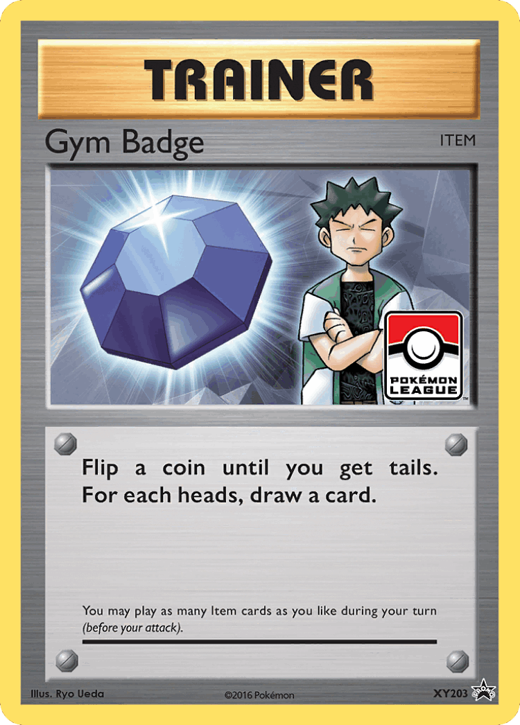 Gym Badge #203 from XY Black Star Promos - Promo - Illustrated by Ryo Ueda