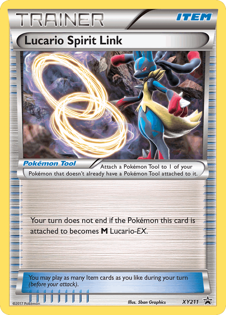 Lucario Spirit Link #211 from XY Black Star Promos - Promo - Illustrated by 5ban Graphics