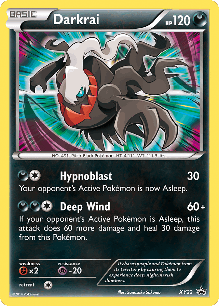 Darkrai #22 from XY Black Star Promos - Promo - Illustrated by Sanosuke Sakuma