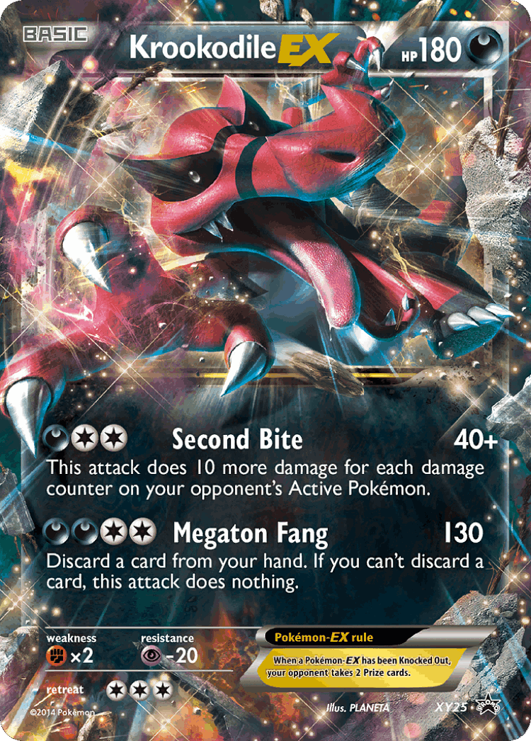 Krookodile-EX #25 from XY Black Star Promos - Promo - Illustrated by PLANETA