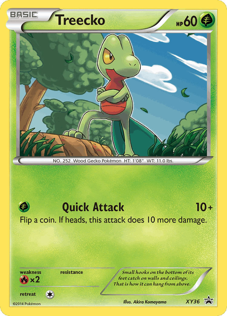 Treecko #36 from XY Black Star Promos - Promo - Illustrated by Akira Komayama