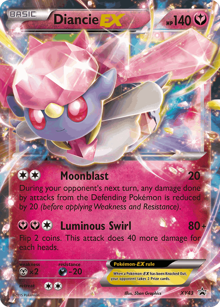 Diancie-EX #43 from XY Black Star Promos - Promo - Illustrated by 5ban Graphics