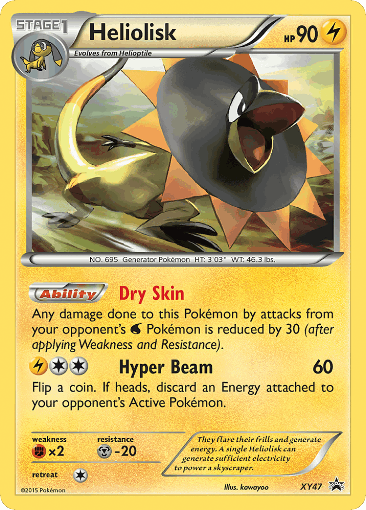 Heliolisk #47 from XY Black Star Promos - Promo - Illustrated by kawayoo