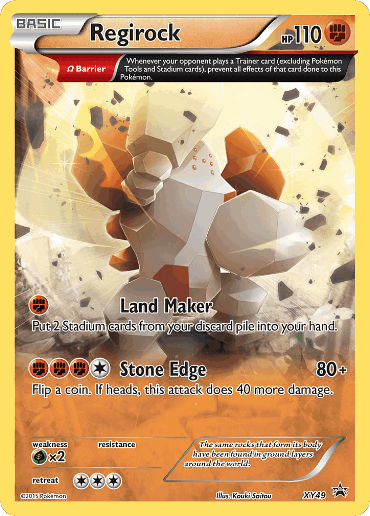Regirock #49 from XY Black Star Promos - Promo - Illustrated by Kouki Saitou