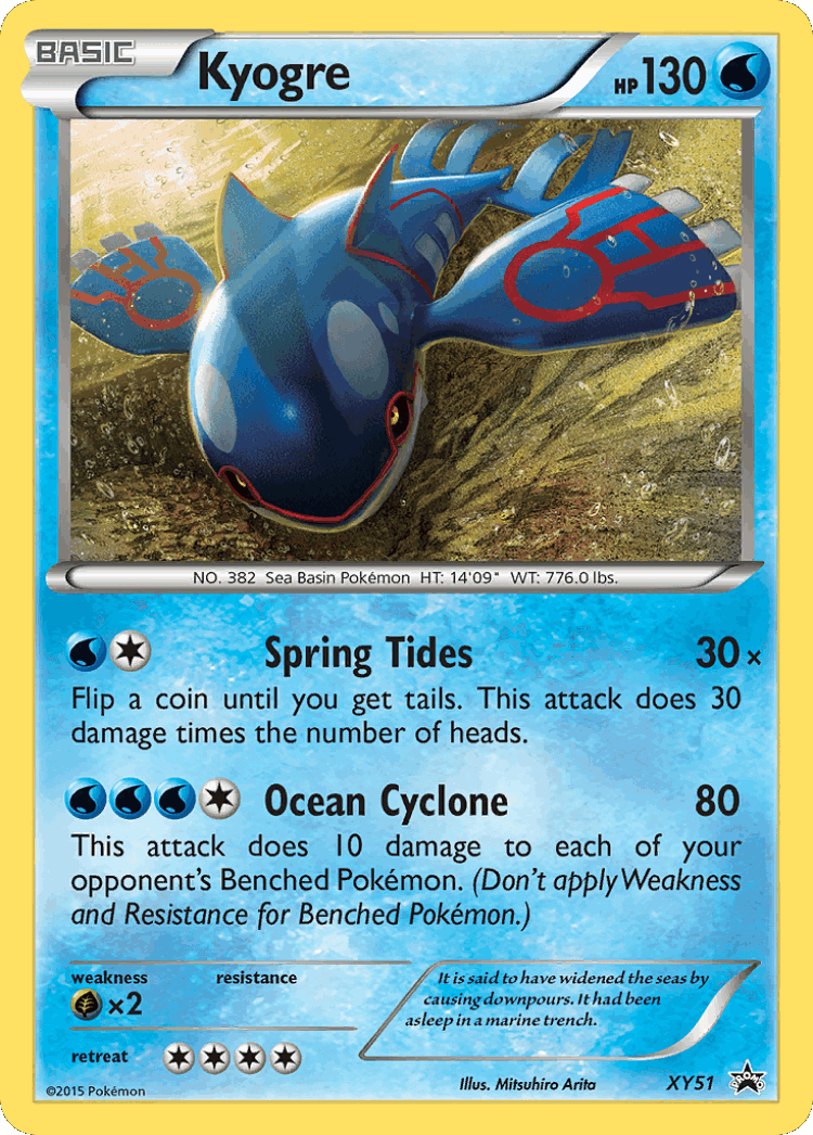 Kyogre #51 from XY Black Star Promos - Promo - Illustrated by Mitsuhiro Arita