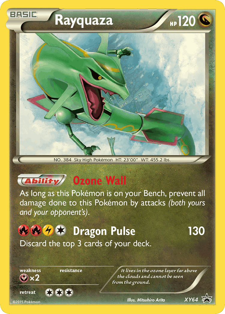 Rayquaza #64 from XY Black Star Promos - Promo - Illustrated by Mitsuhiro Arita