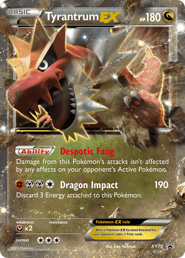 Tyrantrum-EX #70 from XY Black Star Promos - Promo - Illustrated by Eske Yoshinob