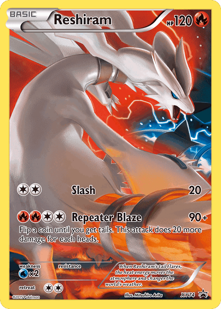 Reshiram #74 from XY Black Star Promos - Promo - Illustrated by Mitsuhiro Arita