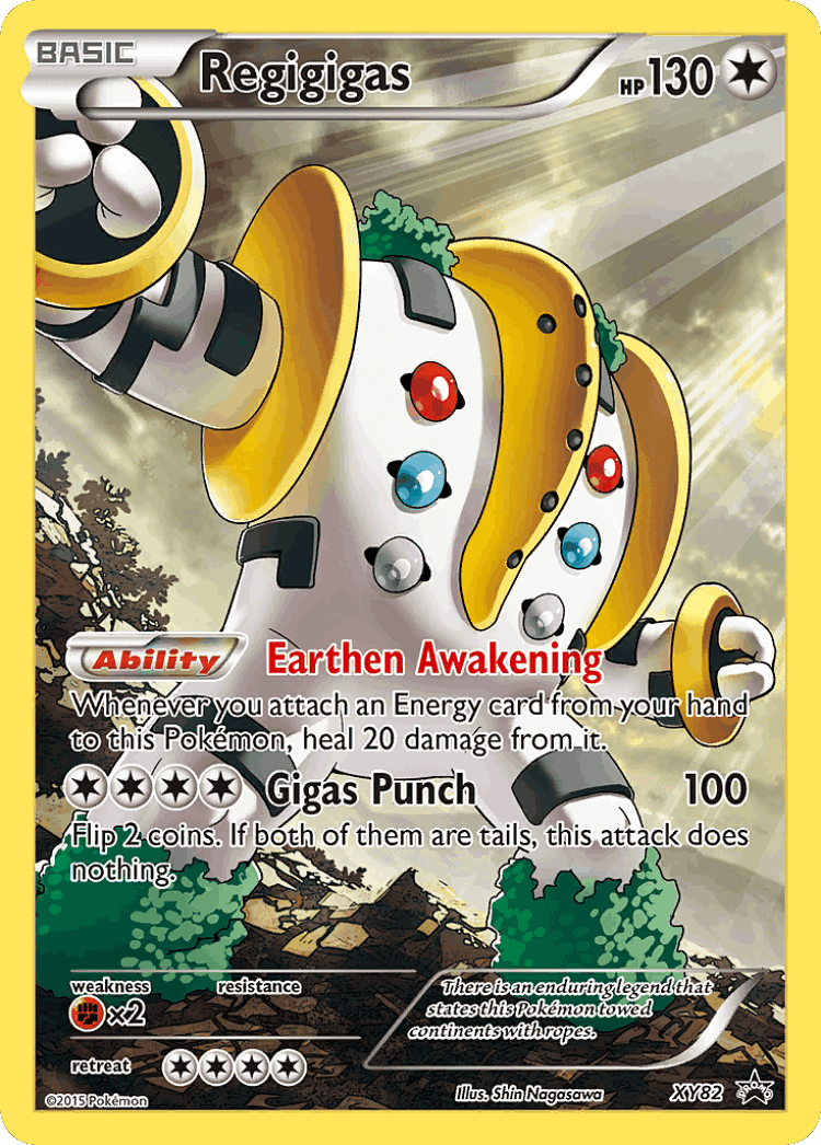 Regigigas #82 from XY Black Star Promos - Promo - Illustrated by Shin Nagasawa