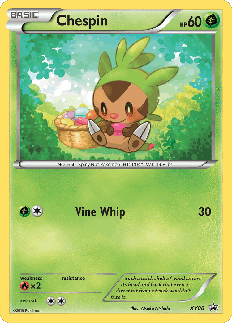 Chespin #88 from XY Black Star Promos - Promo - Illustrated by Atsuko Nishida