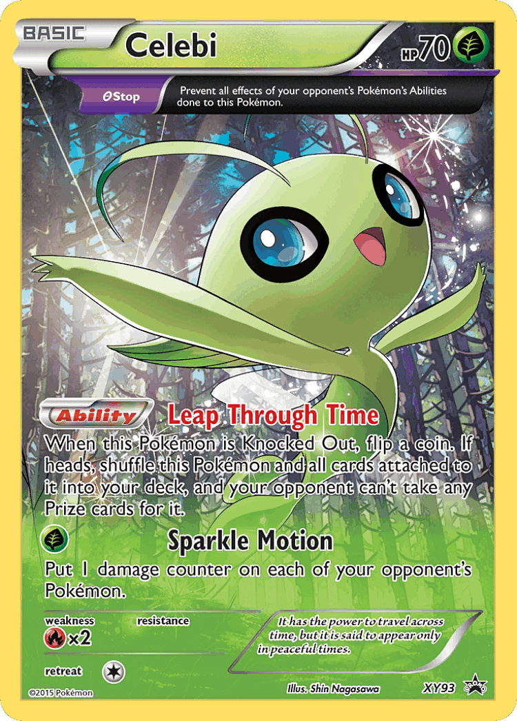 Celebi #93 from XY Black Star Promos - Promo - Illustrated by Shin Nagasawa