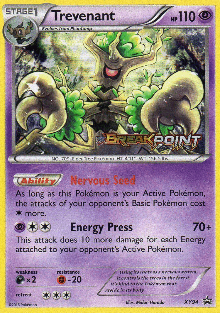 Trevenant #94 from XY Black Star Promos - Promo - Illustrated by Midori Harada