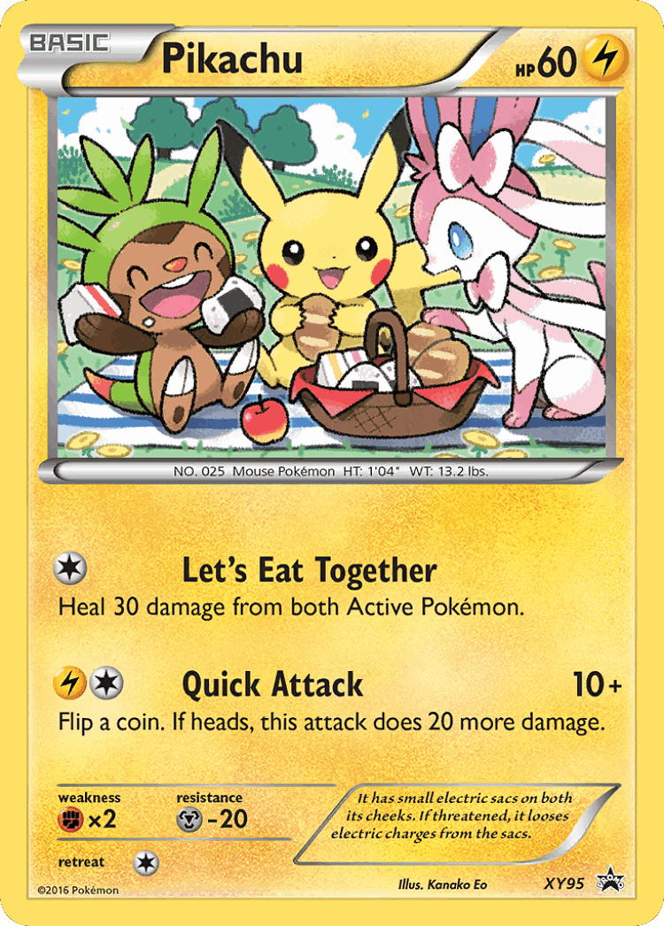 Pikachu #95 from XY Black Star Promos - Promo - Illustrated by Kanako Eo