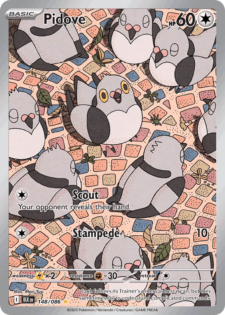 Pidove #148 from Black Bolt - Illustration Rare - Illustrated by Mori Yuu