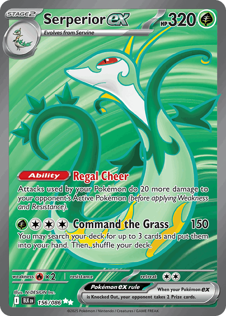 Serperior ex #156 from Black Bolt - Ultra Rare - Illustrated by N-DESIGN Inc.