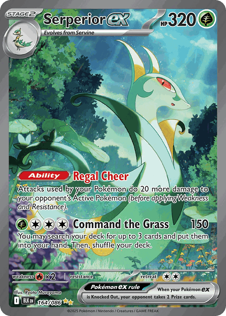 Serperior ex #164 from Black Bolt - Special Illustration Rare - Illustrated by Ryota Murayama