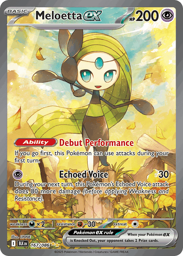 Meloetta ex #167 from Black Bolt - Special Illustration Rare - Illustrated by LINNE
