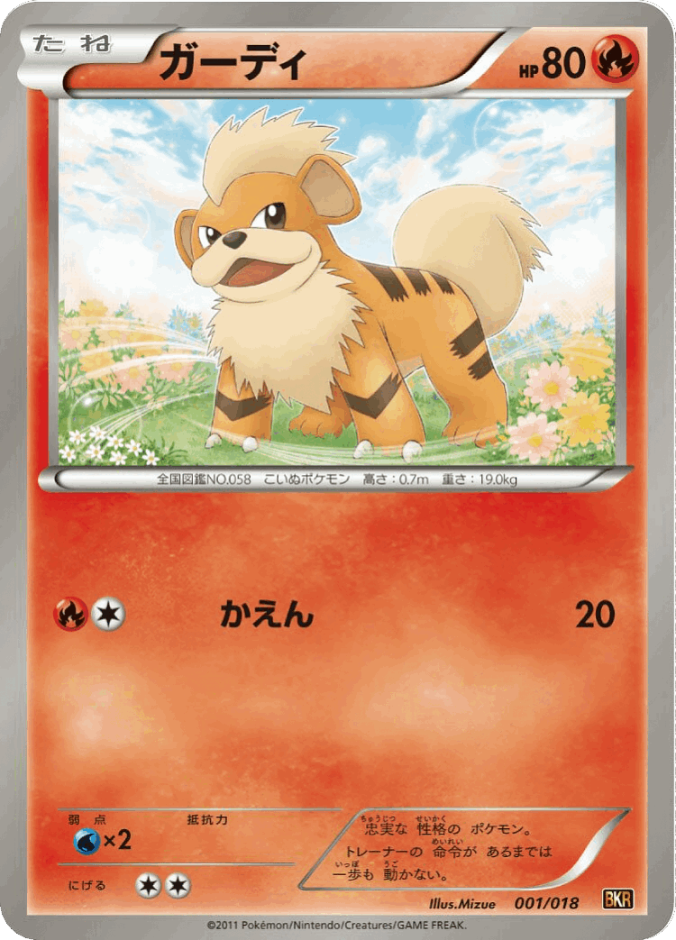 Growlithe #1 from Reshiram-EX Battle Strength Deck - Illustrated by Mizue