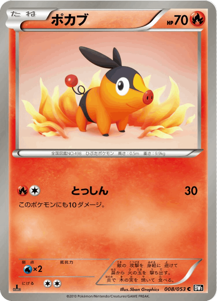 Tepig #8 from Black Collection - Common - Illustrated by 5ban Graphics