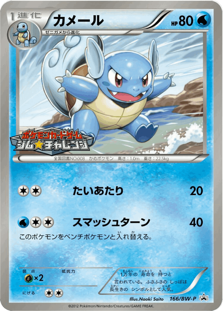 Wartortle #166 from Black & White Promos - Promo - Illustrated by Naoki Saito