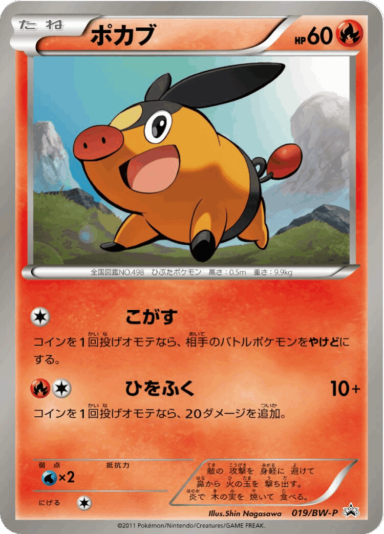 Tepig #19 from Black & White Promos - Promo - Illustrated by Shin Nagasawa
