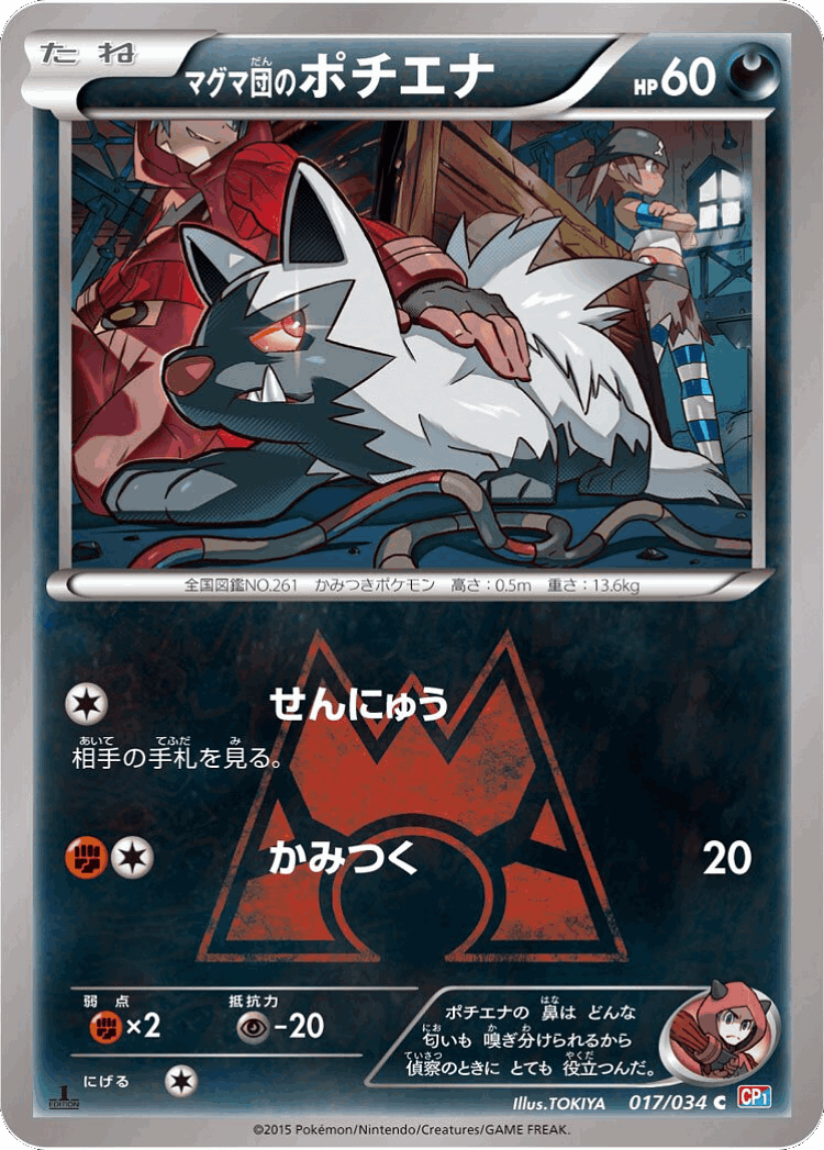 Team Magma's Poochyena #17 from Magma Gang vs Aqua Gang: Double Crisis - Common - Illustrated by TOKIYA