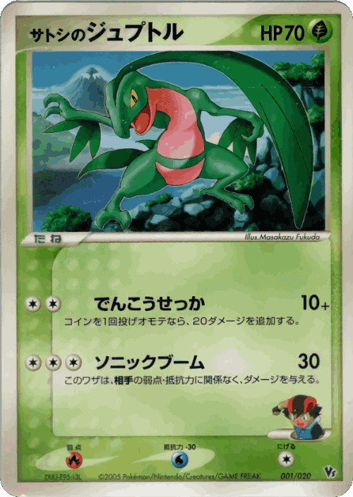 Ash's Grovyle Pokémon TCG card art