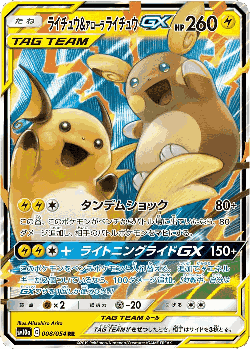 Raichu & Alolan Raichu-GX Pokémon TCG card art