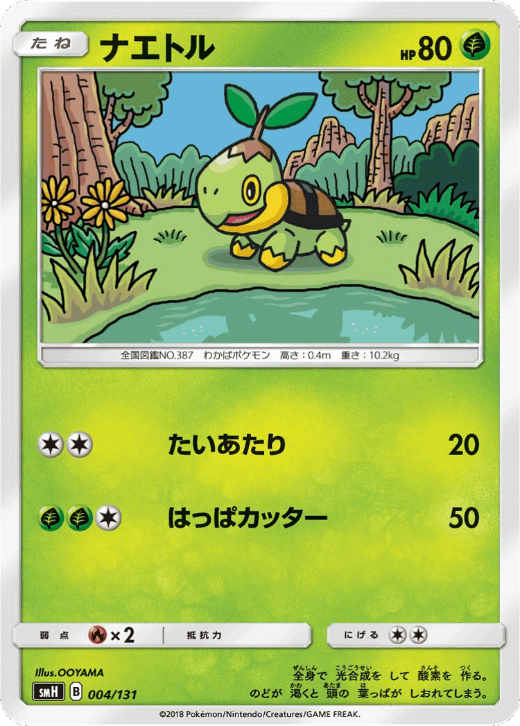 Turtwig #4 from GX Starter Decks - Illustrated by OOYAMA