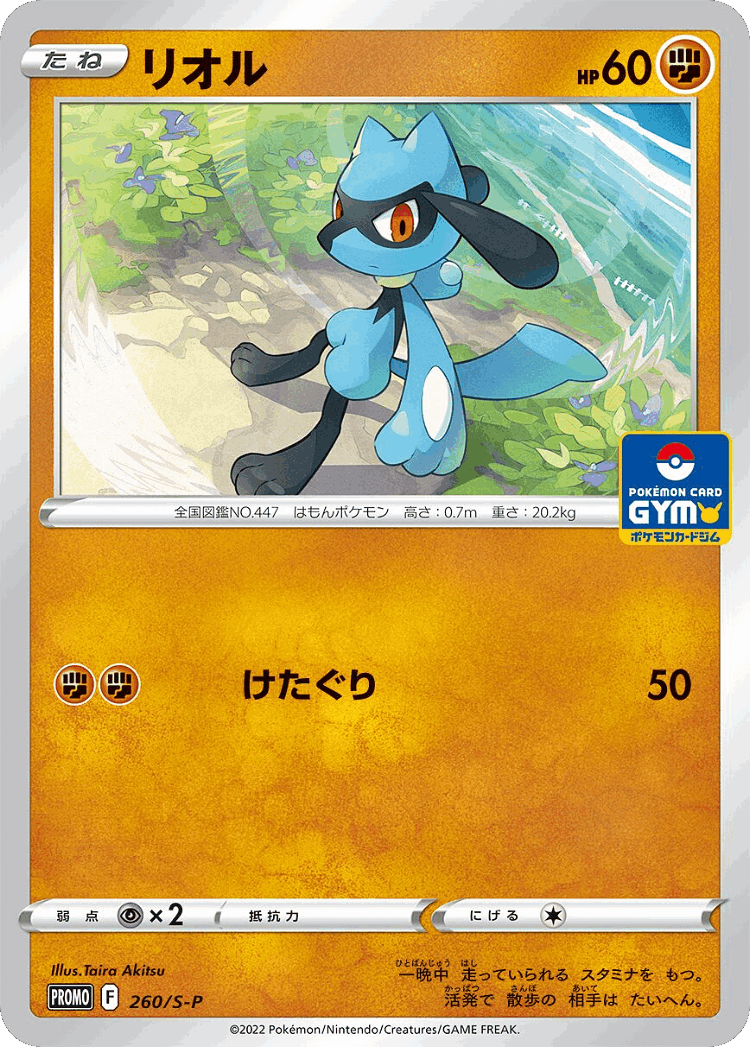 Riolu #260 from Sword & Shield Promos - Promo - Illustrated by Taira Akitsu
