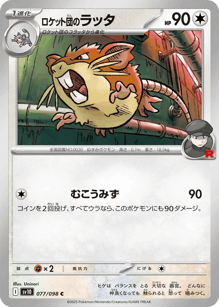 Team Rocket's Raticate #77 from The Glory of Team Rocket - Common - Illustrated by Uninori
