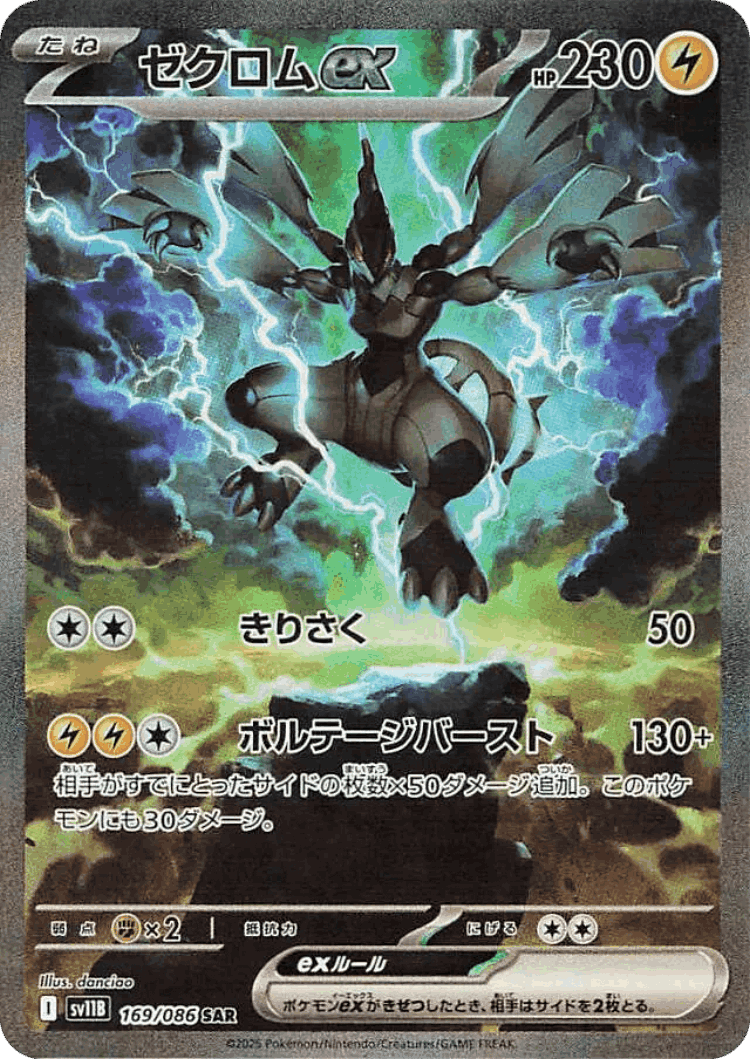 Zekrom ex #169 from Black Bolt - Special Art Rare - Illustrated by danciao