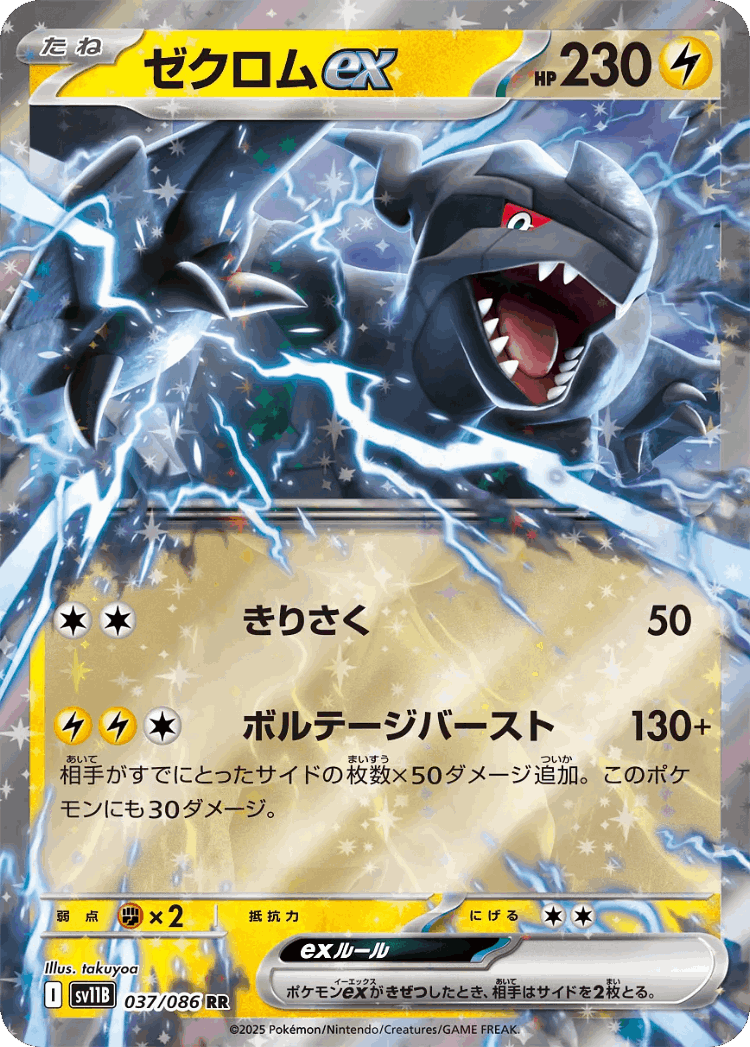 Zekrom ex #37 from Black Bolt - Double Rare - Illustrated by takuyoa